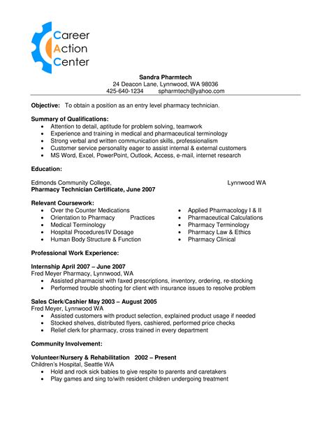 Pharmacy Technician Resume Template