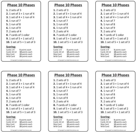 Phase 10 Card Game Rules