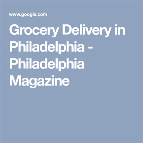 Philadelphia grocery delivery