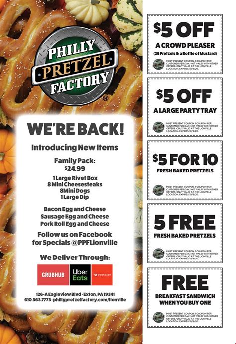 Philly Pretzel Factory discounts