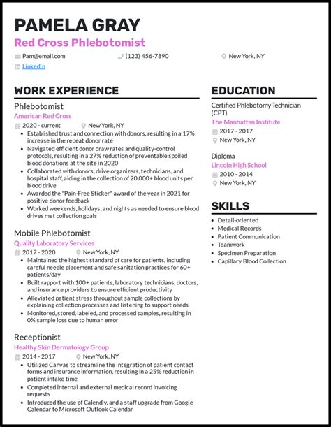 Phlebotomy Resume Template 5