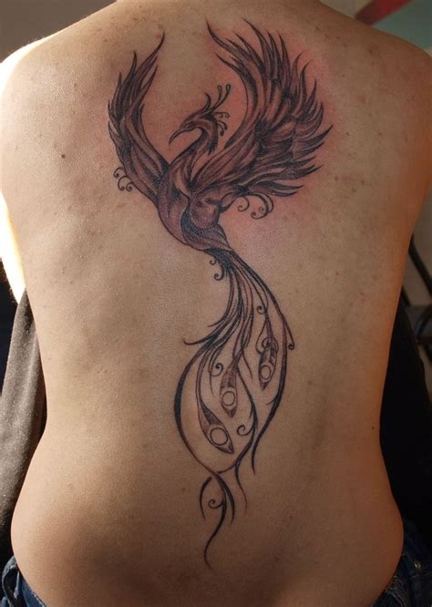 Phoenix back tattoo idea