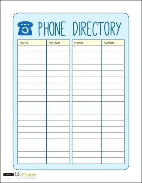 Phone List Template Example 10