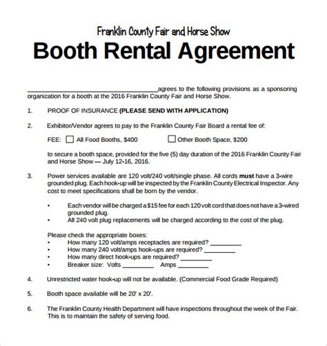 Photo Booth Rental Agreement Template Example