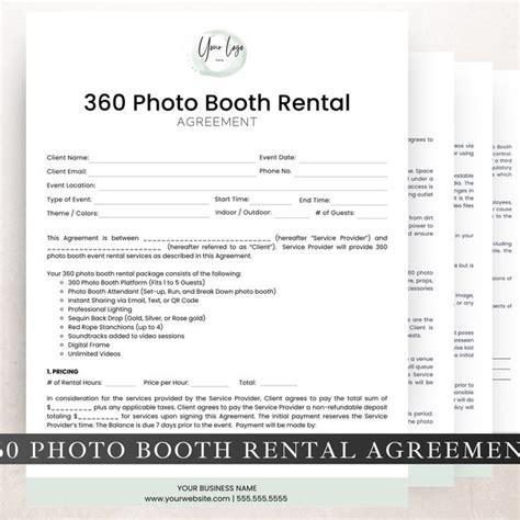 Photo Booth Rental Terms