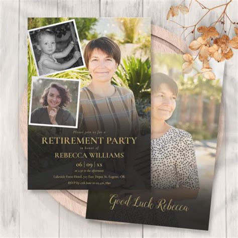 Photo Collage Retirement Invitation Template