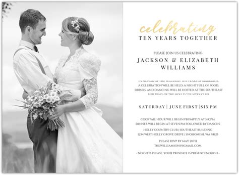 Photo Collage Wedding Anniversary Invitation Template