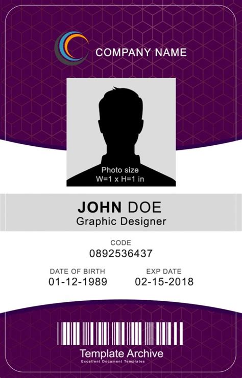 Photo name badge template