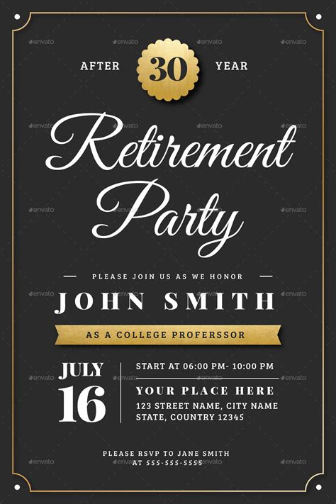 Photo Retirement Party Flyer Template