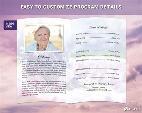 Photo tribute obituary template example