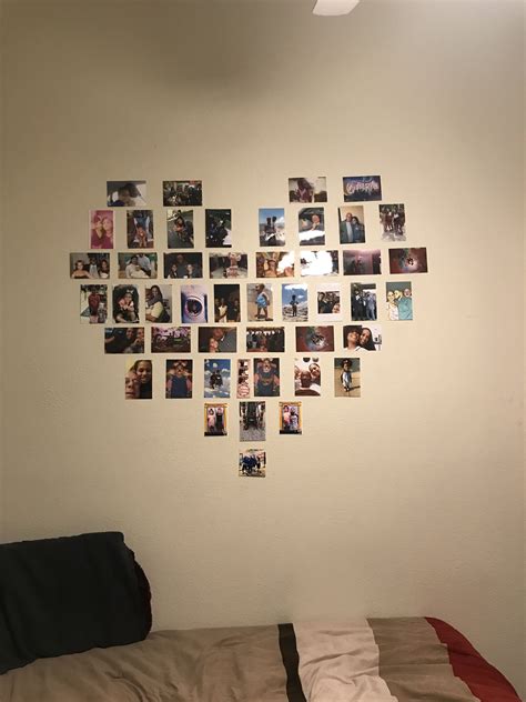 Use a variety of photos to create a stunning wall heart collage