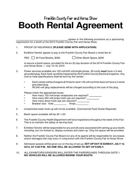 Photo booth rental agreement template pdf sample example