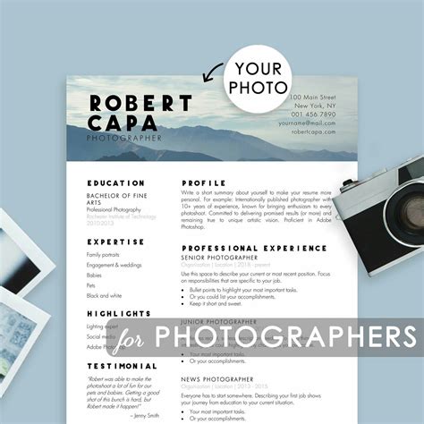 Photographer Resume Template 3