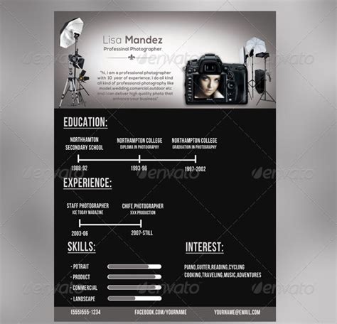 Photographer Resume Template 6