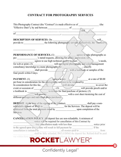 Photography Agreement Contract