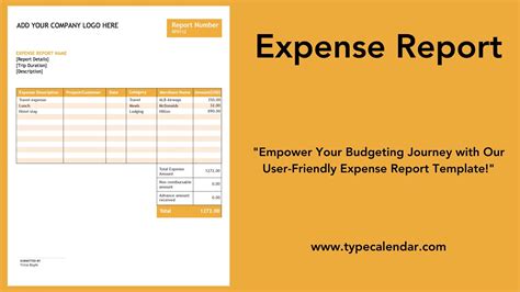 Photography Expense Report Templates