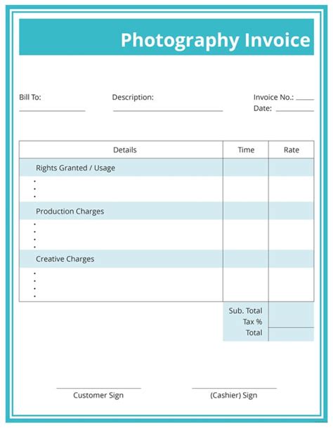 Photography Invoice Template 6