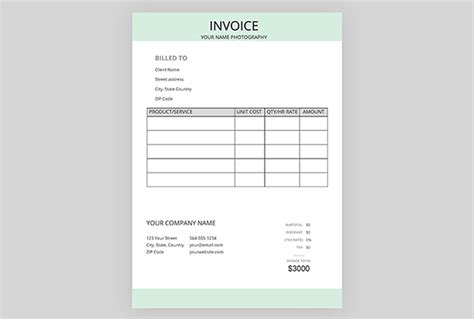 Benefits of Using a Photography Invoice Template PSD