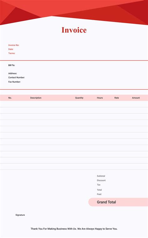 Photoshop Invoice Template Free Download