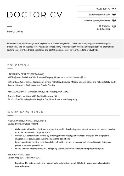 Physician CV Template Gallery 2