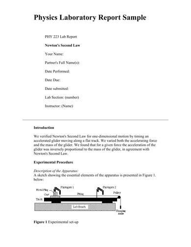 Physics Lab Report Template