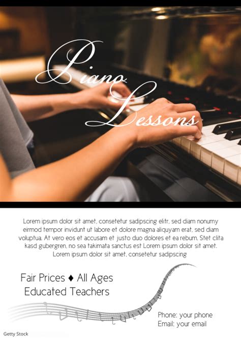 Piano Lesson Flyer Template Design