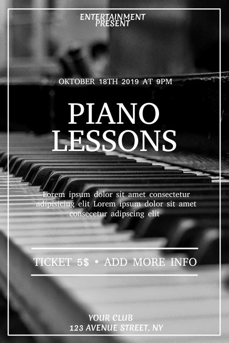 Piano Lesson Flyer Template Design