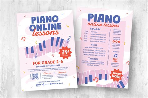 Piano Lesson Flyer Template Headline