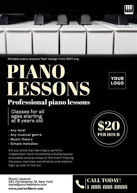 Piano Lessons Flyer Template 6