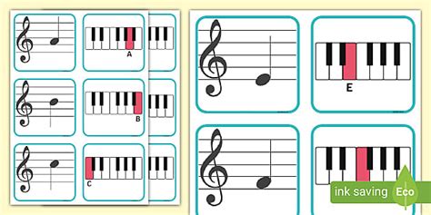 Piano note recognition flashcards