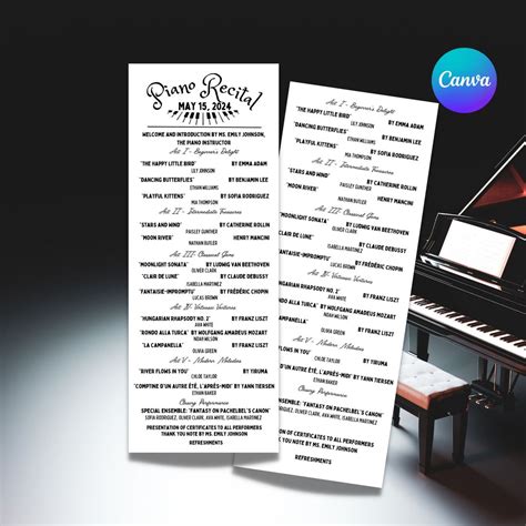 Piano Recital Program Template