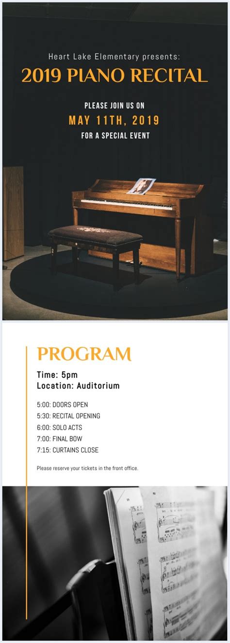 Piano Recital Program Template Design 10