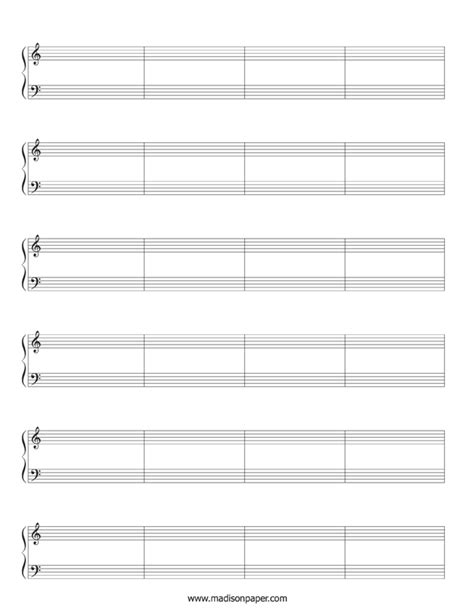 Piano sheet music template