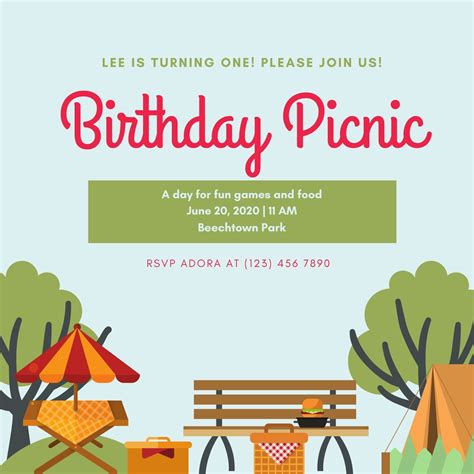 Picnic Invitation Template 1