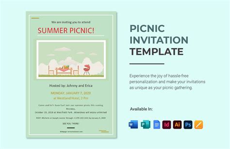 Picnic Invitation Template Illustrator