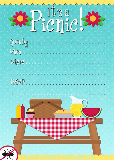 Picnic Invitation Template PDF