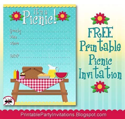 Picnic Invitation Template Printable