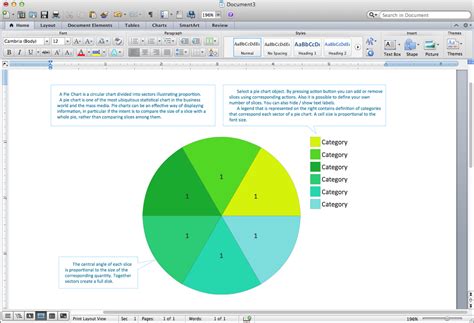 Pie chart template for Microsoft Word