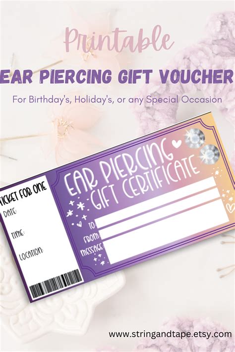 Piercing Studio Gift Certificate Template