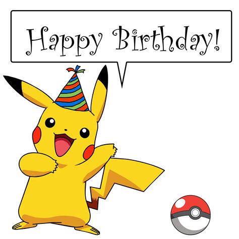 A free printable Pikachu birthday card design