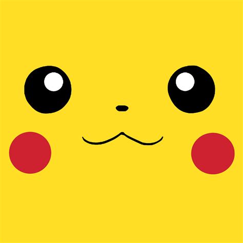 Pikachu face template with red cheeks