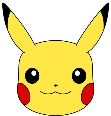 Pikachu face template with cute expression