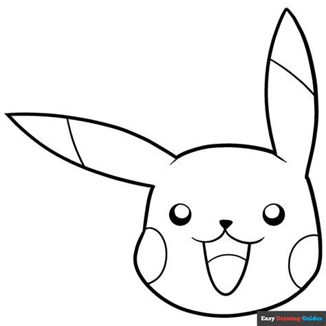 Pikachu Face Template Coloring 2