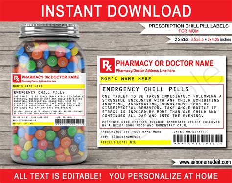 Pill bottle label template excel