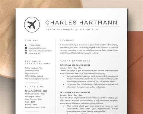 Pilot Resume Template 1