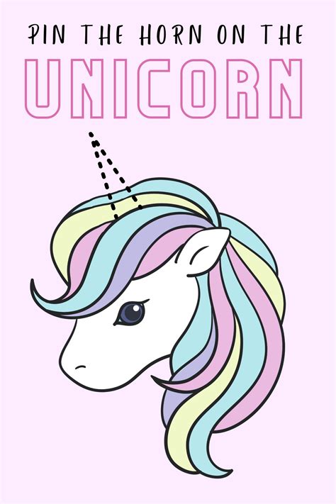 Pin the Horn on the Unicorn Printable 1