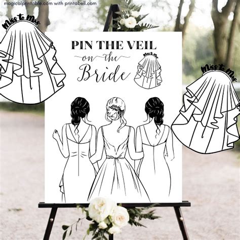 Pin the Veil on the Bride Template