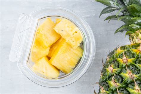 Fresh pineapple fruit cup