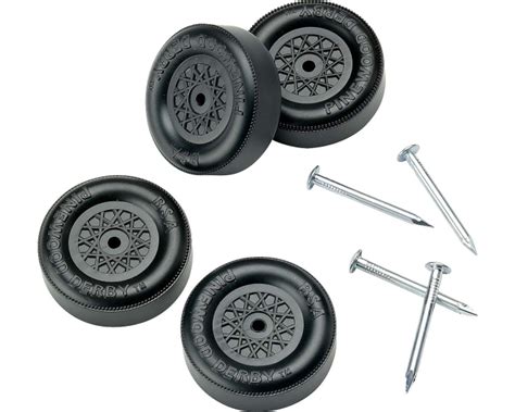 Pineewood Derby Car Axles and Wheels