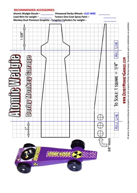 Wedge Pinewood Derby car template